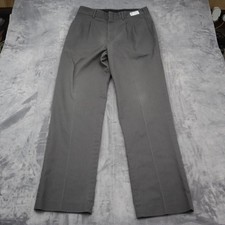 Pants Mens 34 Gray Casual Lightweight Pleated Dress Slacks Dark Charcoal