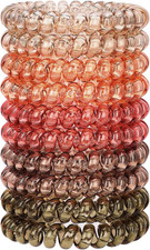 Spiral Hair Ties, 10 Pcs Traceless Phone Cord Bracelet Plastic Coil Ponytail Hol