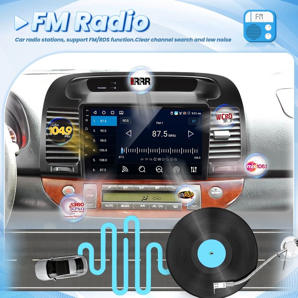 4+64GB Android 15 CarPlay Car Stereo GPS For Toyota Camry 2000-2006 ...
