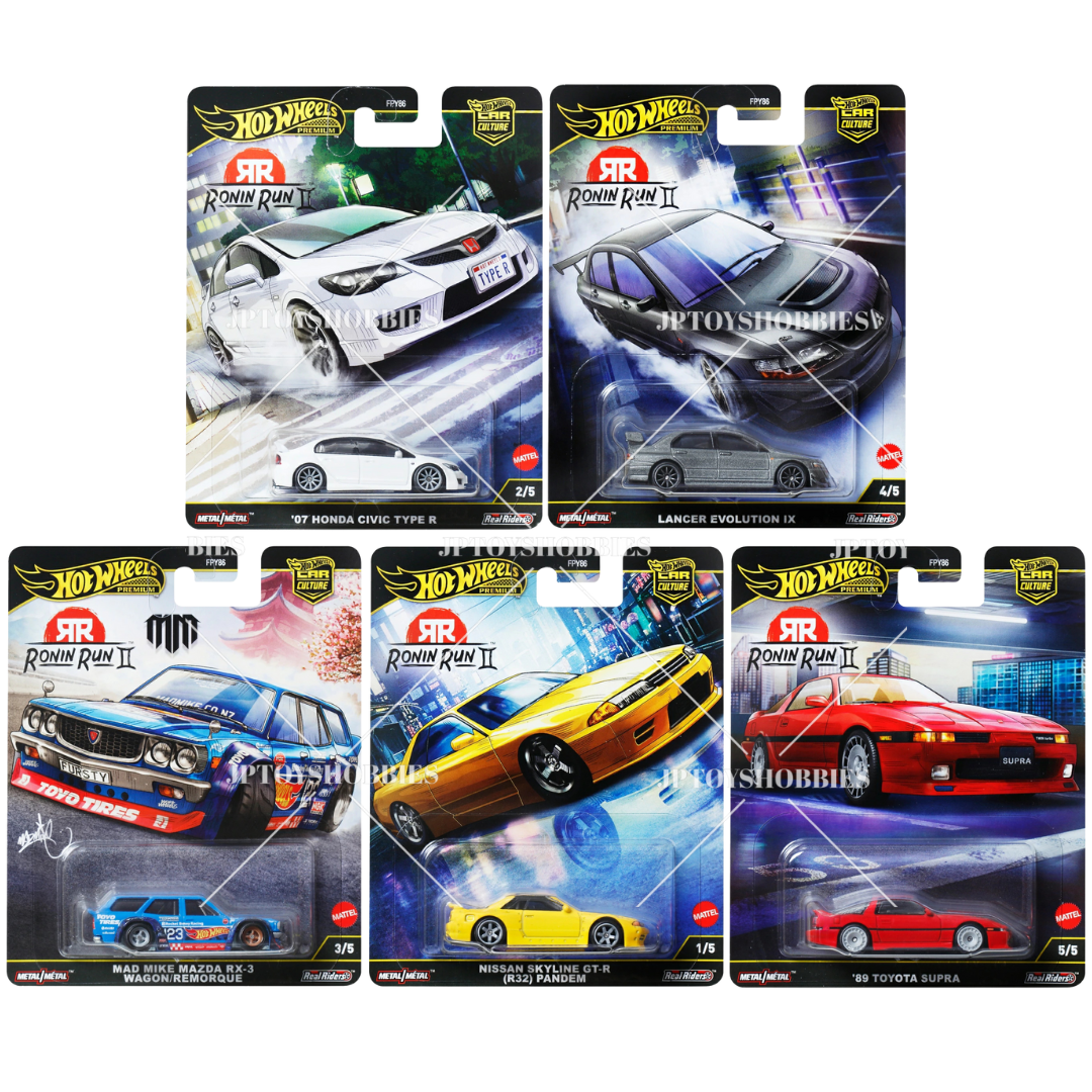 Hot Wheels Premium RONIN RUN II Mix - Complete Set of 5, Honda
