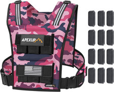 Adjustable Weighted Vest Men 20Lbs/30Lbs/40Lbs Weights with Reflective Stripe, W