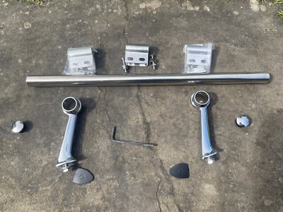 Edelstahl Chrom Oldtimer, 15 Zoll Abzeichenleiste + 3 Abzeichenklemmen & Schrauben