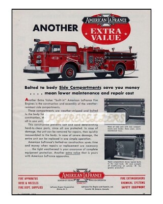 American LaFrance Fire Truck VTG Brochure Ad Reproduction Print 8.5x11''