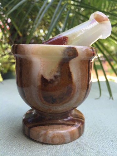 Mortar And Pestle Green Onyx Spice Herb Salt Pepper Grinder Medecine Kitchen - Picture 11 of 11