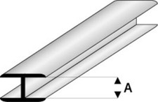 Maquett 450-51 Profiled In Styrene - Flat Connector - 1 X 2 X 300 Mm - 2 Pcs