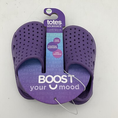 Totes SolBounce Everywear Technology Purple Unisex Kids Clog Size 5-6t New