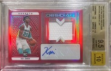2021-22 Obsidian Kai Jones RPA Electric Etch Red Flood Rookie Auto Jersey 9.5 10