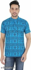 Indian Traditional Ethnic Wear OM PRINTED SHORT KURTA Kurti For Men Mens Wear