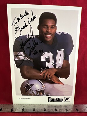 Herschel Walker Dallas Cowboys Autographed Signed 9x6 Photo