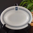 Set of 4 Vintage Pyrex Bradford House 9.5"x7" Oval Plates Milk Glass Tableware