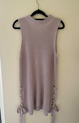 Michael Kors Sleeveless Tunic Lace Up Mock Neck Beige Sweater Dress | eBay Michael Kors Sleeveless Tunic Lace Up Mock Neck Beige Sweater Dress | eBay