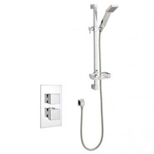 Concealed Dual Control Shower Valve & Square Slide Rail Shower Kit Built In Elbo
