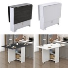 Space Saving Expandable Drop Leaf Dining Table Wooden Folding Kitchen Table Desk