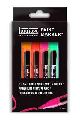 Professional Paint Marker Set 6 Piece Fluorescents