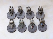 8x Very Rustic Vintage Tribal Coins Waziri Well-Traveled Old Findings  14423 