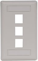 HUBBELL IFP13OWHubbell Flush Phone/Data/Multimedia Wall Plate, 1 Gang, 3 Port, O