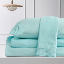 King Queen Size Bamboo Bedsheet Set Silky Deep Pocket Softer Than Cotton Sheets