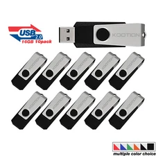 Protable 10Pack 16GB Metal Swivel USB 2.0 Flash Drives USB Memory Stick PenDrive
