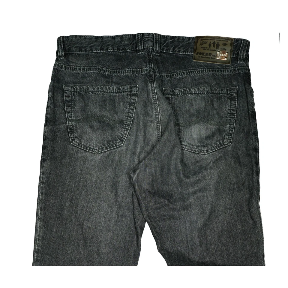 Pantalones de mezclilla para hombre Joker Clark calce regular recto 52 36/32 W36 L32 negro gris Foto 4 de 4