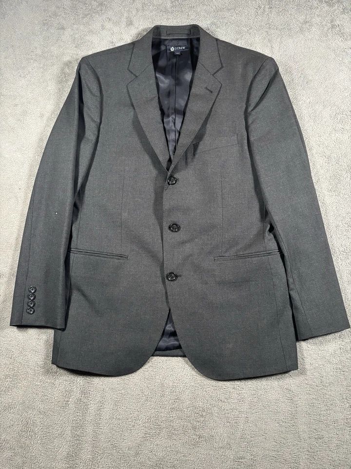 J Crew Suit 2 Piece Jacket 40R Black Aldridge Loro Piana 120’s Wool 36x30 Pants - Image 3 of 4