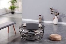 Designer Couchtisch Rund Ø 90 cm verchromt