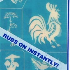 Armour Products Glass Etching Stencils Pre Cut Rub on 1980 Corn Sun Flower 3