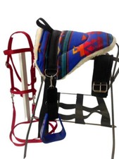MINIATURE HORSE / SM PONY BAREBACK SADDLE PAD SET - SW - BLUE, RED, TURQ, CREAM