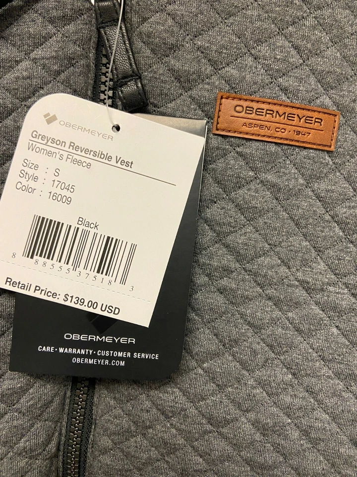 Chaleco reversible Obermeyer Greyson $139 nuevo con etiquetas 2020 talla S, M esquí gris negro sherpa Foto 2 de 4