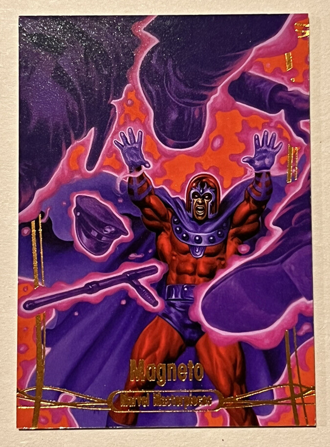 🔥2016 Marvel Masterpieces LEGENDARY ORANGE #72 MAGNETO #80/99 VHTF Mint SSP