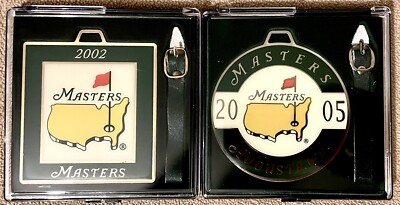 NEW 2002 & 2005 Tiger Wins Masters Golf Bag Tags, Tigers 3rd & 4th Wins