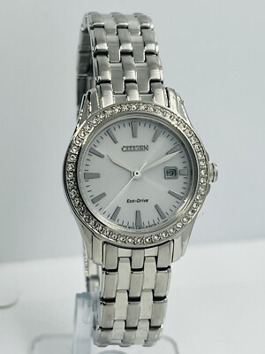 Citizen Watch Eco-Drive FE6111-87A Swarovski Bezel Silver Steel Women Citizen | Accessories | Citizen Watch Ecodrive Fe61187a  main image 2