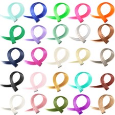 1 pcs Rainbow Clip In Highlight Streaks Like Human Hair Extension US