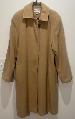 Vintage La Mode Super Women s 100% Camel Hair Beige Tan Long Coat Sz 10 EUC