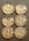 6  Walking Liberty Silver Half Dollars - $3 Face Value Lot * 90% Silver *(P4724)