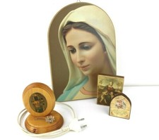 4 Quadretti Figure Sacre Madonna Icone Quadro Benedici la nostra casa Religiosi