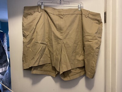 Lane Bryant Plus 28 Tan Khaki Beige Twill Girlfriend Shorts Box