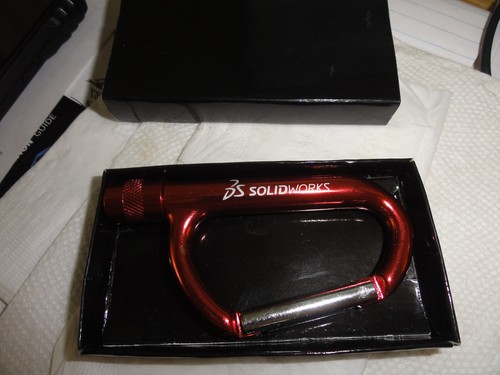 NIB Dassault Solidworks Logo Lighted Carabiner 3" Locking Spring Clip Ring