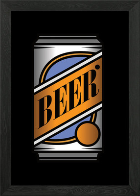 Gerahmtes Wandbild aus Bier in Dosen Poster Leinwanddruck Bild