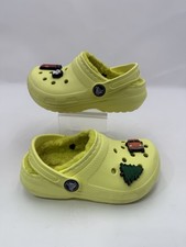 Crocs Classic Lined Slip On Clogs Comfort Shoes Yellow Kids Size 9C