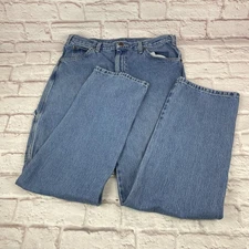 Dickies Carpenter Jeans Men 34 x 33 Blue Denim Hammer Loop Workwear Utility Work
