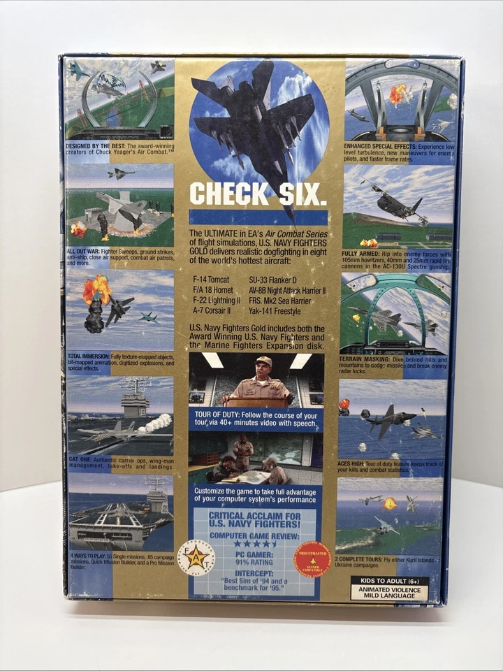 US Navy Fighters Gold Air Combat Series PC Game CD-ROM 1995 EA with Box - Image 2 of 3
