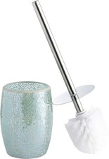 Modern Toilet Brush Set, Turquoise 1 Glass Mosaic Bathroom Accessory