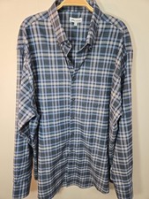 Peter Miller Blue Plaid Men's Size XXL Button Down Long Sleeve