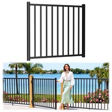 Egadis 4ft.W Aluminum Deck Gate Kit for 42in Railing, Cuttable Outdoor Gate w...