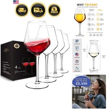 Plastic Wine Glasses Set Of 415oz | 100% Tritan & Bpa Free | Unbreakable Wine...