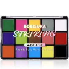BOBISUKA Face Body Paint, 15 Color Single Palette, 15 Palette A