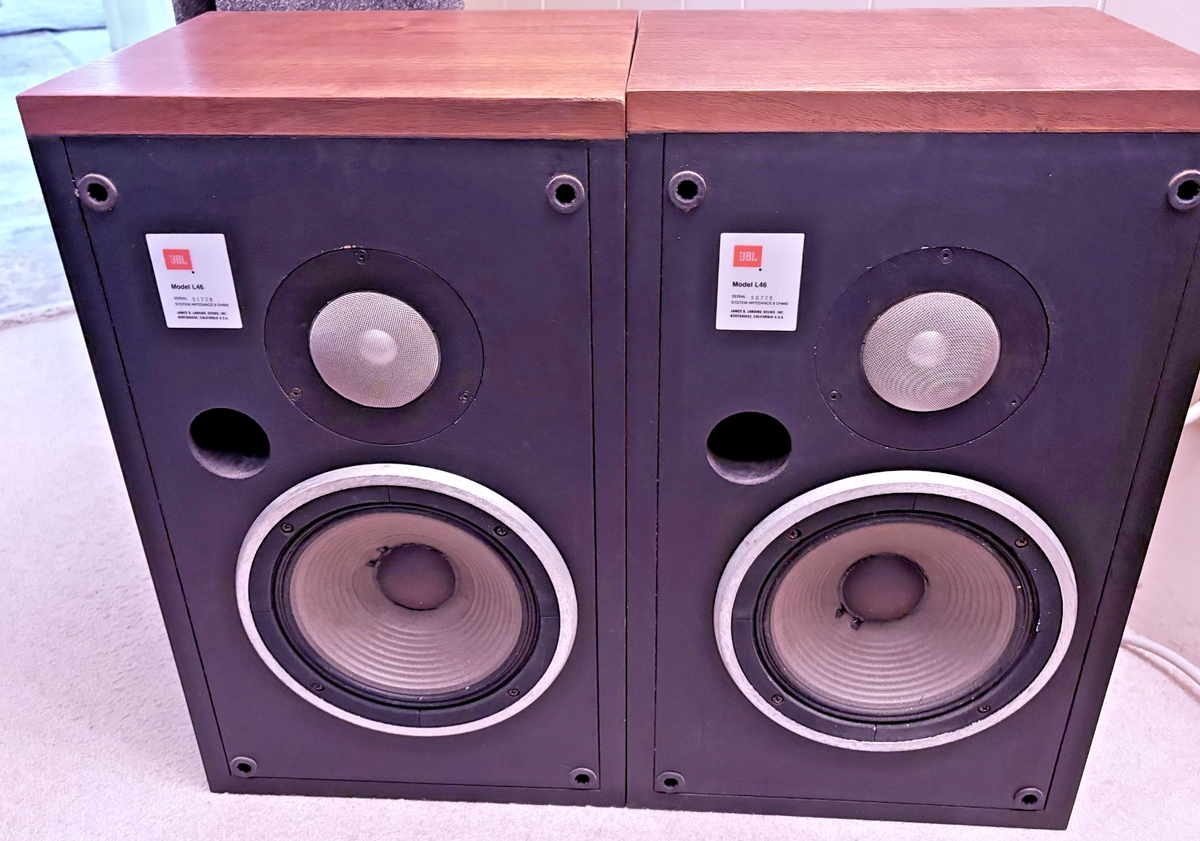 1980s JBL L46 speakers w/newer JBL 2118J bass spkrs, Excel cabs