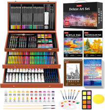 192-Pack Deluxe Art Set, Drawing Painting Kit, Wooden Case Gift | 192Pcs: Crayon