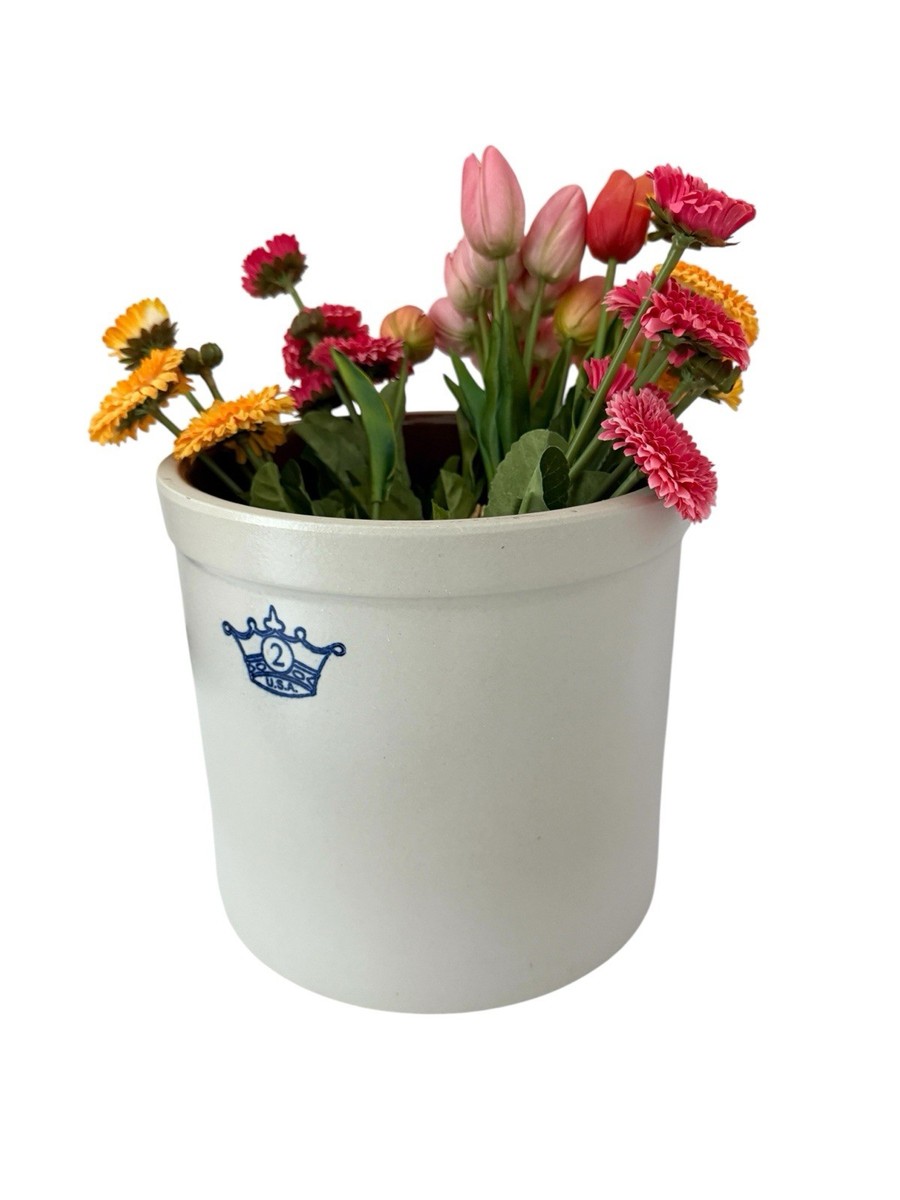 Robinson Ransbottom RRP 2 Gallon Stoneware Crock Planter USA Crown