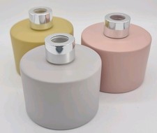 3x Empty Reed Diffuser Glass Bottle Vase NEW Matte Pink Grey or Yellow 200ml